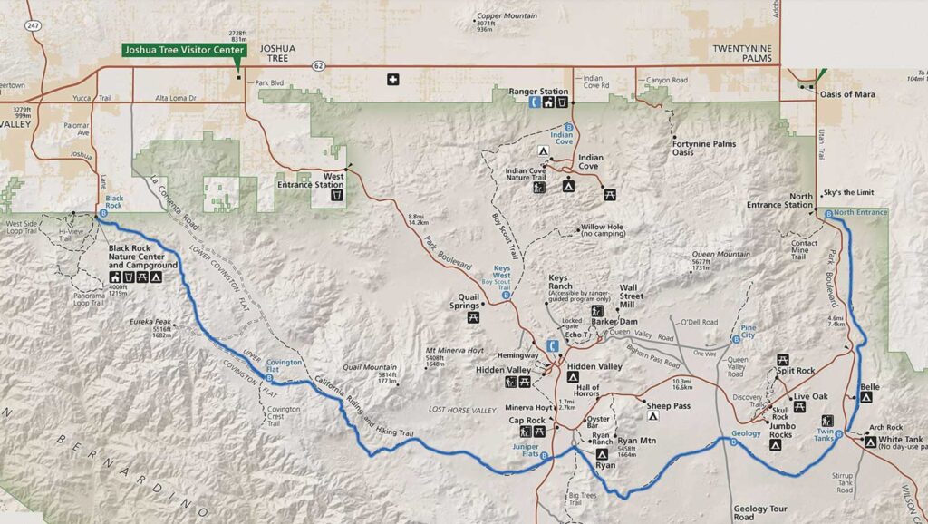 California Riding and Hiking Trail map